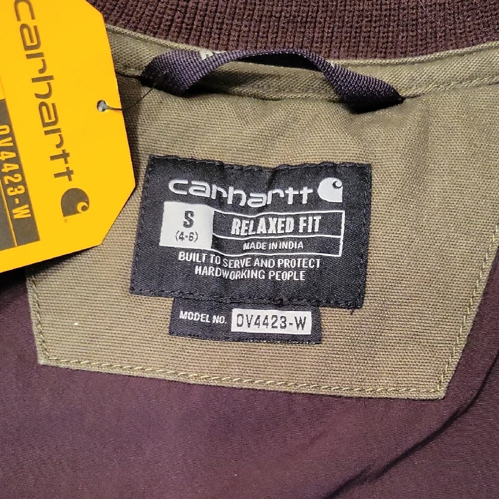 Carhartt Women's Rugged Flex Relaxed Fit Canvas Insulated Vest Size Small Basil - Picture 7 of 9